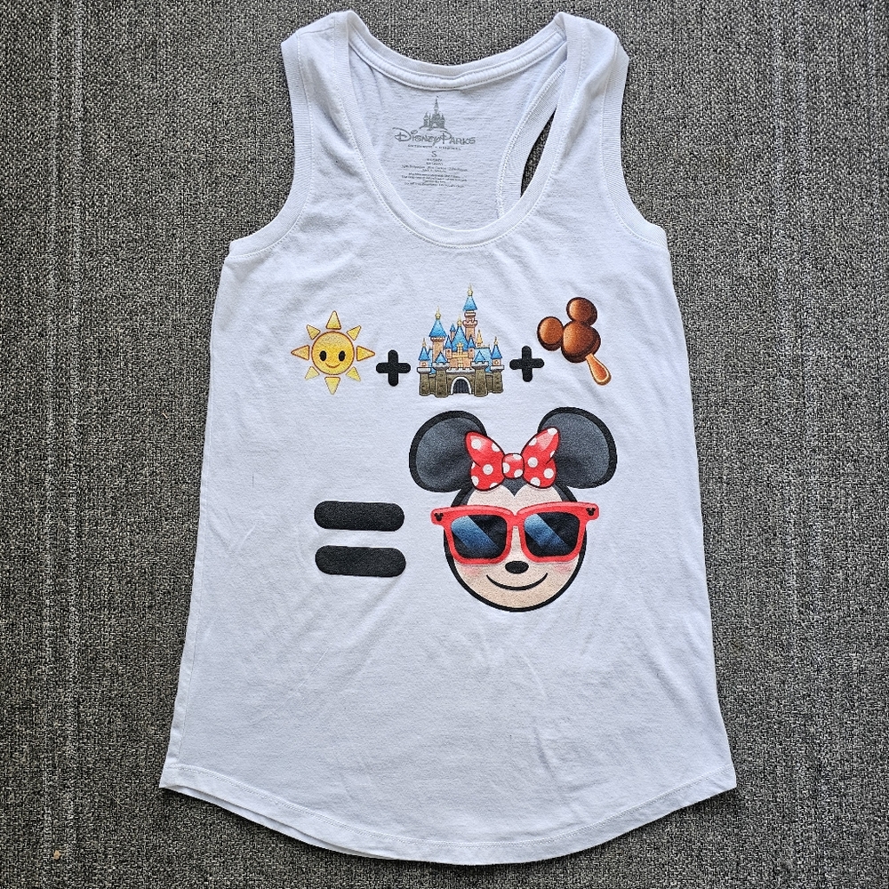 Disney Parks Minnie Mouse Emoji Tank Top Small - Picture 2 of 6